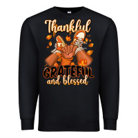 Black Thankful grateful and Blessed black boy sneakers Premium Sweatshirt - RanaPortraitStore