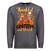 Charcoal Heather Thankful grateful and Blessed black boy sneakers Premium Sweatshirt - RanaPortraitStore