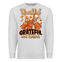 Dove Grey Thankful grateful and Blessed black boy sneakers Premium Sweatshirt - RanaPortraitStore