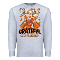 Heather Grey Thankful grateful and Blessed black boy sneakers Premium Sweatshirt - RanaPortraitStore