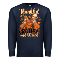 Navy Thankful grateful and Blessed black boy sneakers Premium Sweatshirt - RanaPortraitStore