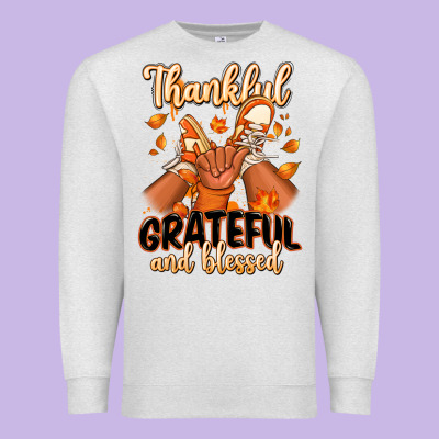 Premium Sweatshirt Thankful grateful and Blessed black boy sneakers
