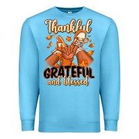 Ocean Blue Thankful grateful and Blessed black boy sneakers Premium Sweatshirt - RanaPortraitStore