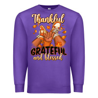 Purple Thankful grateful and Blessed black boy sneakers Premium Sweatshirt - RanaPortraitStore