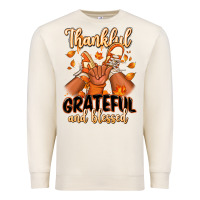 Sandshell Thankful grateful and Blessed black boy sneakers Premium Sweatshirt - RanaPortraitStore