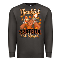 Smoke Thankful grateful and Blessed black boy sneakers Premium Sweatshirt - RanaPortraitStore