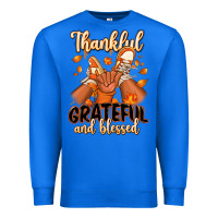 True Royal Thankful grateful and Blessed black boy sneakers Premium Sweatshirt - RanaPortraitStore