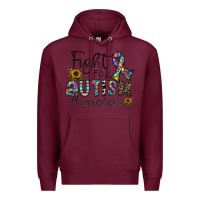 Burgundy fight for autism awareness Premium Hoodie - CowhideDigitalArt