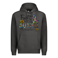 Charcoal Heather fight for autism awareness Premium Hoodie - CowhideDigitalArt