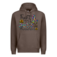 Coffee fight for autism awareness Premium Hoodie - CowhideDigitalArt
