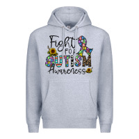 Heather Grey fight for autism awareness Premium Hoodie - CowhideDigitalArt