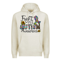Oatmeal Heather fight for autism awareness Premium Hoodie - CowhideDigitalArt