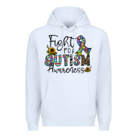 White fight for autism awareness Premium Hoodie - CowhideDigitalArt