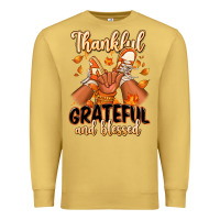 Antique Gold Thankful grateful and Blessed black baby girl Premium Sweatshirt - RanaPortraitStore