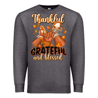 Charcoal Heather Thankful grateful and Blessed black baby girl Premium Sweatshirt - RanaPortraitStore
