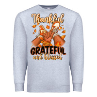 Heather Grey Thankful grateful and Blessed black baby girl Premium Sweatshirt - RanaPortraitStore