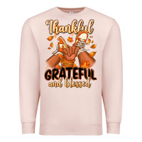 Pale Pink Thankful grateful and Blessed black baby girl Premium Sweatshirt - RanaPortraitStore