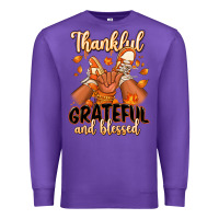 Purple Thankful grateful and Blessed black baby girl Premium Sweatshirt - RanaPortraitStore