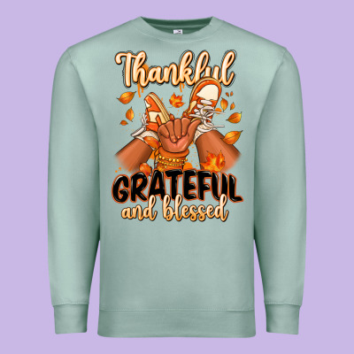 Premium Sweatshirt Thankful grateful and Blessed black baby girl
