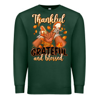 Sports Green Thankful grateful and Blessed black baby girl Premium Sweatshirt - RanaPortraitStore