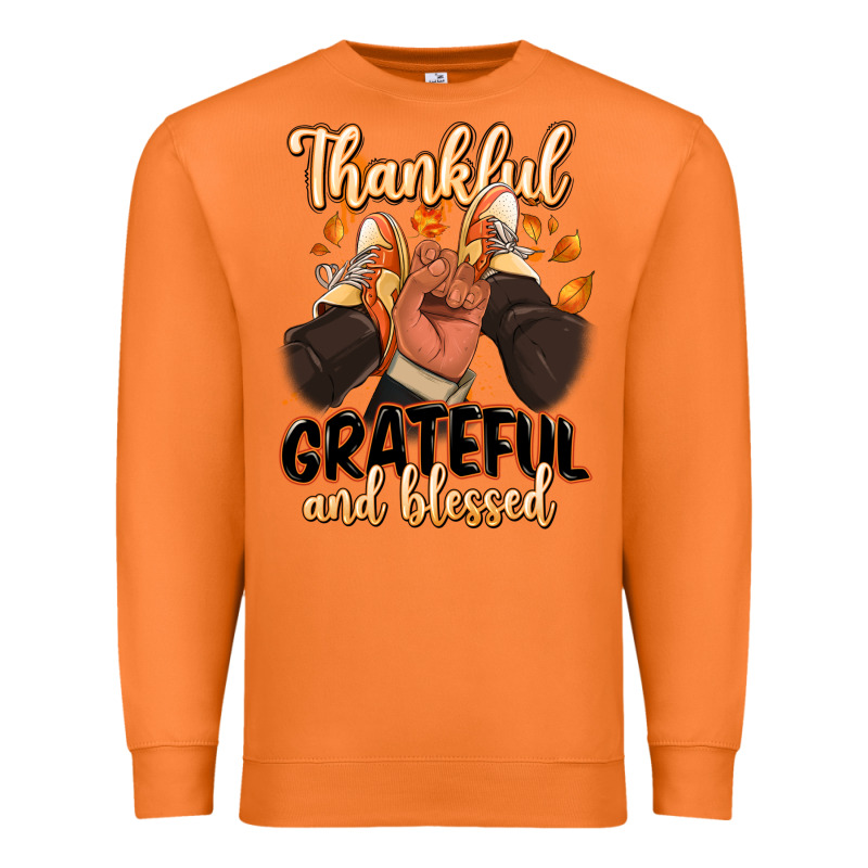 Thankful Grateful And Blessed Black Man Sneakers Premium Sweatshirt by RanaPortraitStore | Teevron