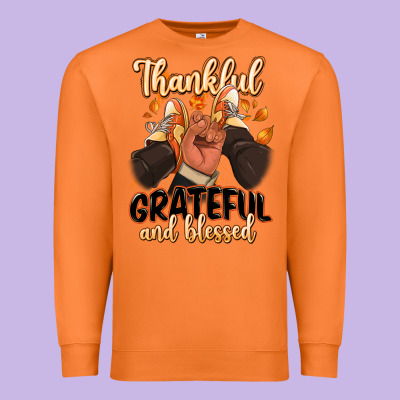 Premium Sweatshirt Thankful grateful and Blessed black man sneakers