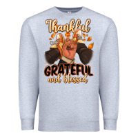 Heather Grey Thankful grateful and Blessed black man sneakers Premium Sweatshirt - RanaPortraitStore