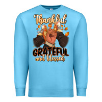 Ocean Blue Thankful grateful and Blessed black man sneakers Premium Sweatshirt - RanaPortraitStore
