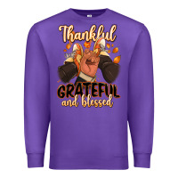 Purple Thankful grateful and Blessed black man sneakers Premium Sweatshirt - RanaPortraitStore
