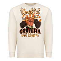 Sandshell Thankful grateful and Blessed black man sneakers Premium Sweatshirt - RanaPortraitStore