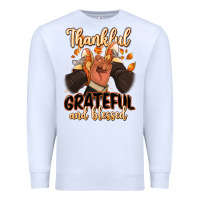White Thankful grateful and Blessed black man sneakers Premium Sweatshirt - RanaPortraitStore