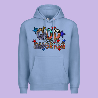 God Bless America Premium Hoodie Designed By Cowhidedigitalart