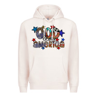 Pale Pink god bless america Premium Hoodie - CowhideDigitalArt