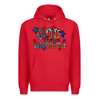 Red god bless america Premium Hoodie - CowhideDigitalArt