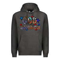 Charcoal Heather god bless america Premium Hoodie - CowhideDigitalArt