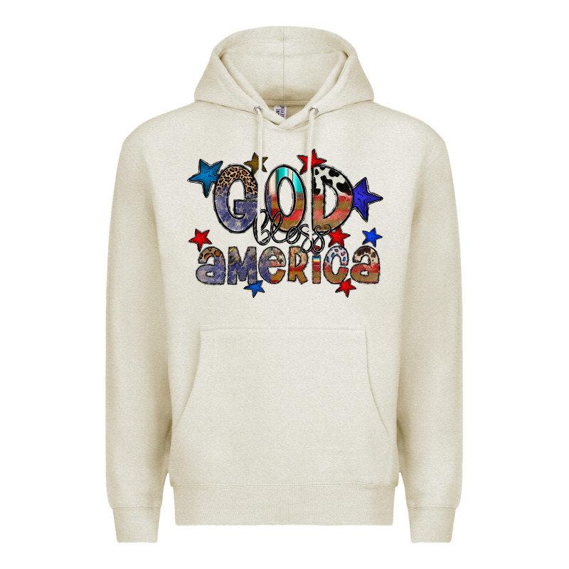 God Bless America Premium Hoodie by CowhideDigitalArt | Teevron