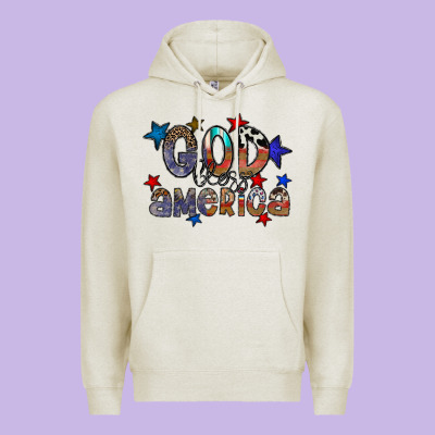 God Bless America Premium Hoodie Designed By Cowhidedigitalart