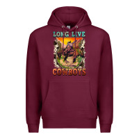 Burgundy long live cowboys Premium Hoodie - FaDigitalArtStudio