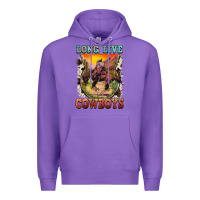 Purple long live cowboys Premium Hoodie - FaDigitalArtStudio