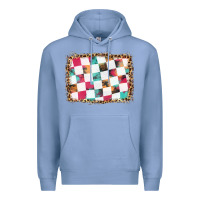 Colony Blue race background with leopard frame Premium Hoodie - HRA Design Shop