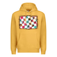 Mustard race background with leopard frame Premium Hoodie - HRA Design Shop