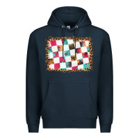 Navy race background with leopard frame Premium Hoodie - HRA Design Shop