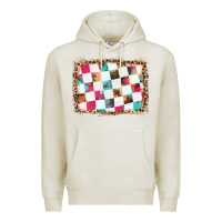 Oatmeal Heather race background with leopard frame Premium Hoodie - HRA Design Shop