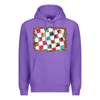 Purple race background with leopard frame Premium Hoodie - HRA Design Shop