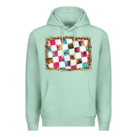 Seafoam race background with leopard frame Premium Hoodie - HRA Design Shop