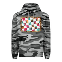 Slate Camo race background with leopard frame Premium Hoodie - HRA Design Shop