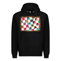 Black race background with leopard frame Premium Hoodie - HRA Design Shop