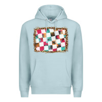 Blue Mist race background with leopard frame Premium Hoodie - HRA Design Shop