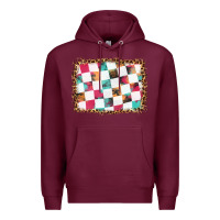 Burgundy race background with leopard frame Premium Hoodie - HRA Design Shop