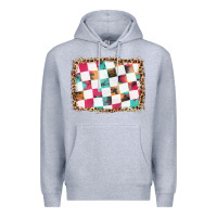 Heather Grey race background with leopard frame Premium Hoodie - HRA Design Shop